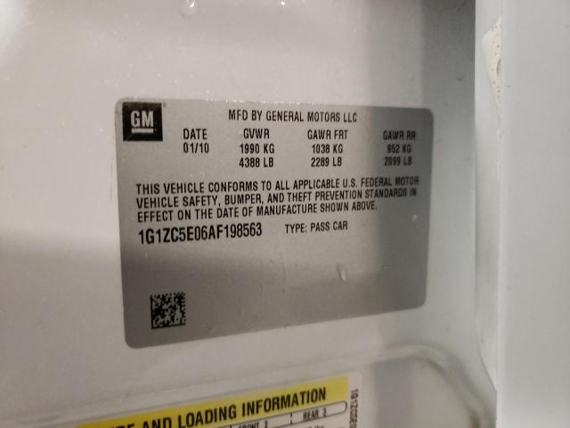 1G1ZC5E06AF198563 - 2010 CHEVROLET MALIBU 1LT Blanc photo 12