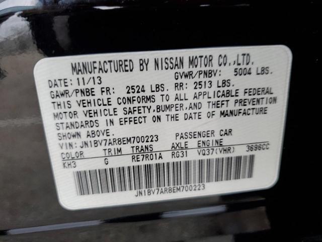 JN1BV7AR8EM700223 - 2014 INFINITI Q50 BASE BLACK photo 12