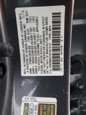 2HKRM4H70FH613137 - 2015 HONDA CR-V EXL GRAY photo 13