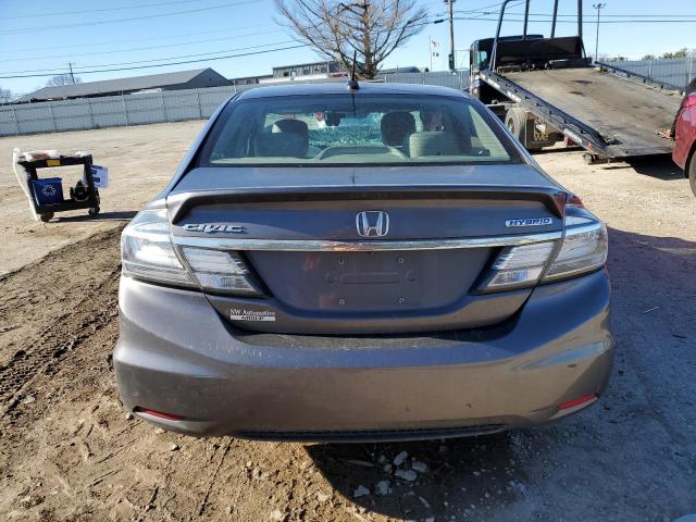 19XFB4F35FE200692 - 2015 HONDA CIVIC HYBRID L GRAY photo 6