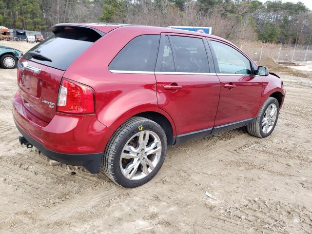 2FMDK4KC6EBB53011 - 2014 FORD EDGE LIMITED RED photo 3