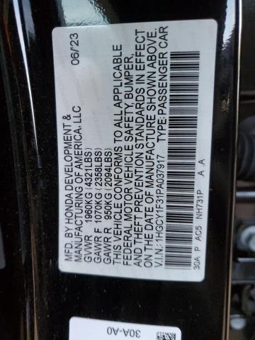 1HGCY1F31PA037917 - 2023 HONDA ACCORD EX BLACK photo 13