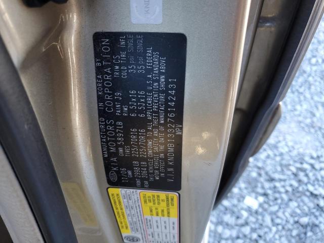 KNDMB133276142431 - 2007 KIA SEDONA EX GOLD photo 13