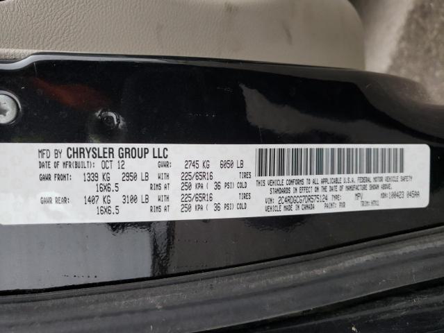 2C4RDGCG7DR575124 - 2013 DODGE GRAND CARA SXT BLACK photo 13