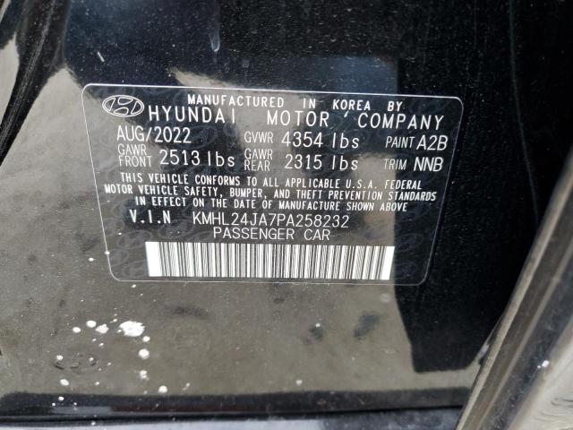 KMHL24JA7PA258232 - 2023 HYUNDAI SONATA SE BLACK photo 12