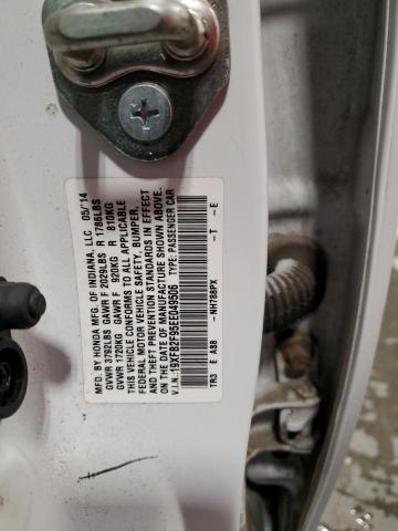 19XFB2F95EE049506 - 2014 HONDA CIVIC EXL თეთრი ფოტო 12