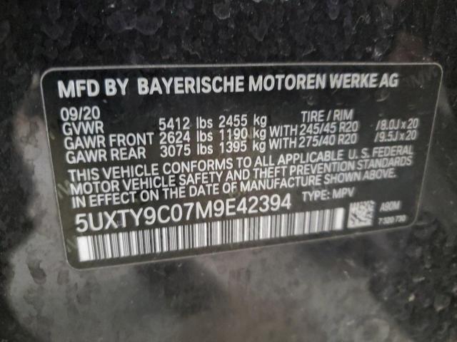 5UXTY9C07M9E42394 - 2021 BMW X3 XDRIVEM40I GRAY photo 12