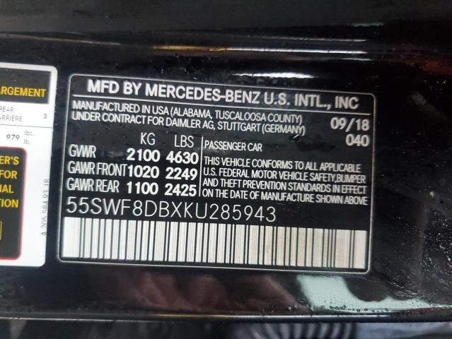 55SWF8DBXKU285943 - 2019 MERCEDES-BENZ C 300 BLACK photo 13