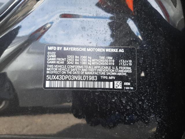 5UX43DP03N9L01983 - 2022 BMW X3 SDRIVE30I GRAY photo 13