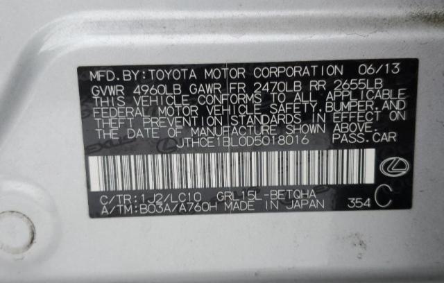 JTHCE1BL0D5018016 - 2013 LEXUS GS 350 SILVER photo 12