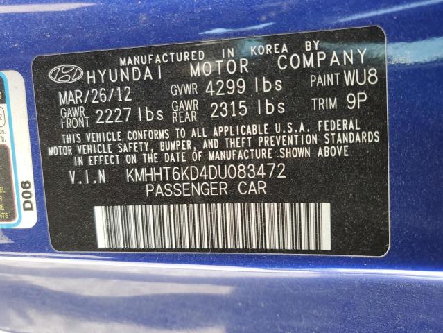 KMHHT6KD4DU083472 - 2013 HYUNDAI GENESIS CO 2.0T BLUE photo 12