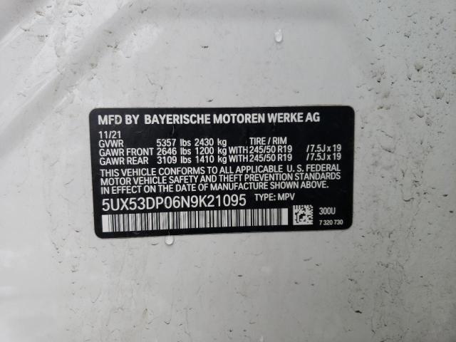 5UX53DP06N9K21095 - 2022 BMW X3 XDRIVE30I WHITE photo 14