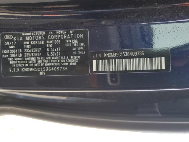 KNDMB5C15J6409736 - 2018 KIA SEDONA LX BLUE photo 13