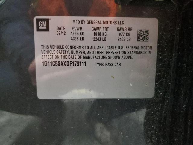 1G11C5SAXDF179111 - 2013 CHEVROLET MALIBU 1LT Grafitowy zdjęcie 12