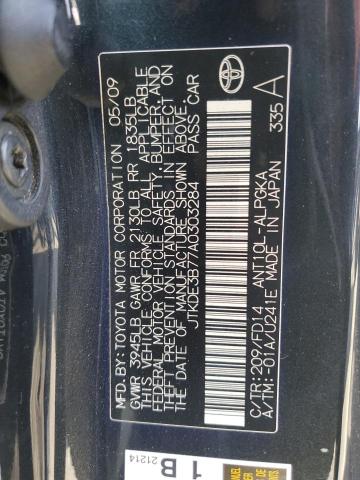 JTKDE3B77A0303284 - 2010 TOYOTA SCION TC 黑色 照片 12