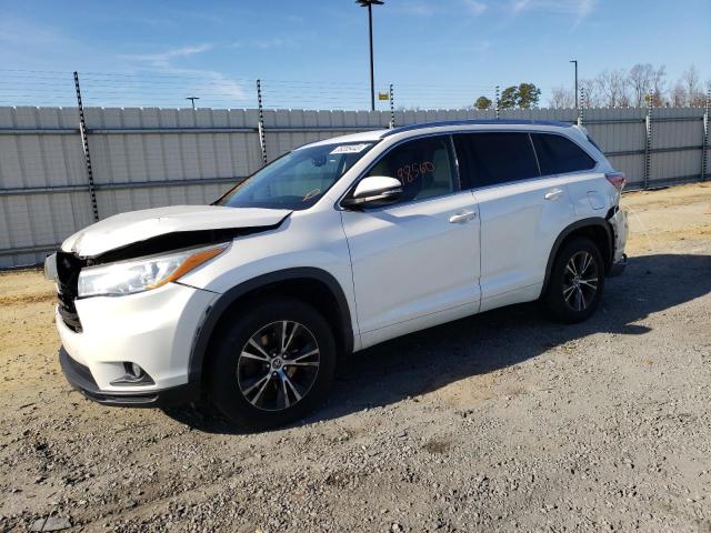 5TDKKRFH6GS122521 - 2016 TOYOTA HIGHLANDER XLE WHITE photo 1