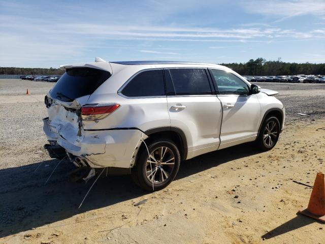 5TDKKRFH6GS122521 - 2016 TOYOTA HIGHLANDER XLE WHITE photo 3