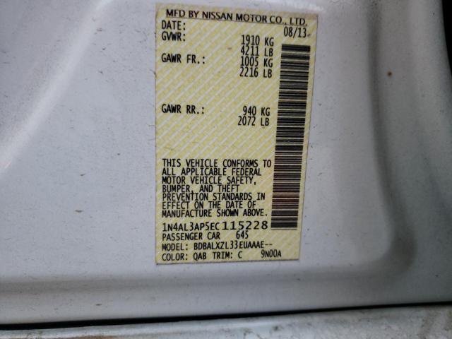 1N4AL3AP5EC115228 - 2014 NISSAN ALTIMA 2.5 WHITE photo 13