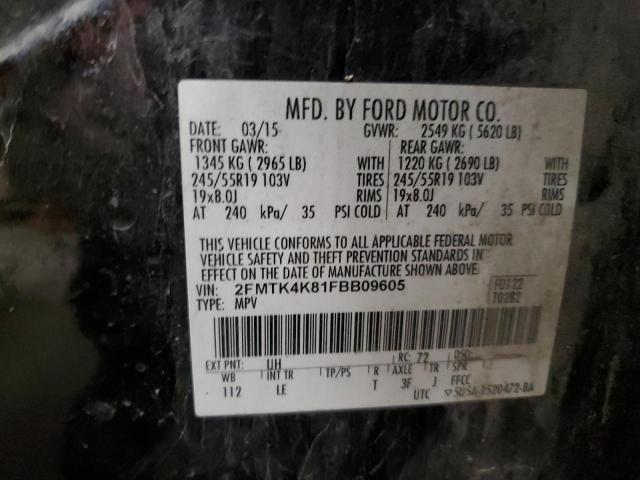 2FMTK4K81FBB09605 - 2015 FORD EDGE TITANIUM BLACK photo 14