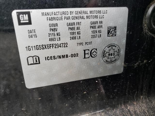 1G11G5SX6FF294722 - 2015 CHEVROLET MALIBU LTZ 黑色 照片 12