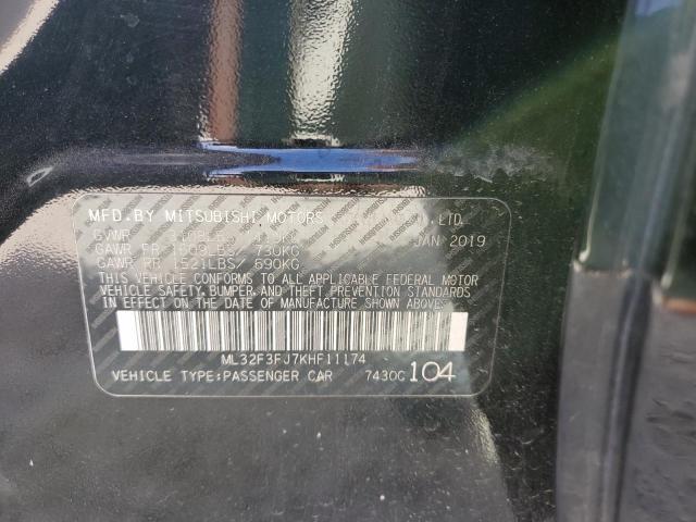 ML32F3FJ7KHF11174 - 2019 MITSUBISHI MIRAGE G4 ES Qara foto 12