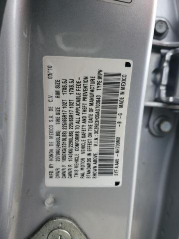 3CZRE3H35AG703643 - 2010 HONDA CR-V LX SILVER photo 13