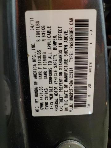 1HGCP2F74BA122934 - 2011 HONDA ACCORD EX GRAY photo 12