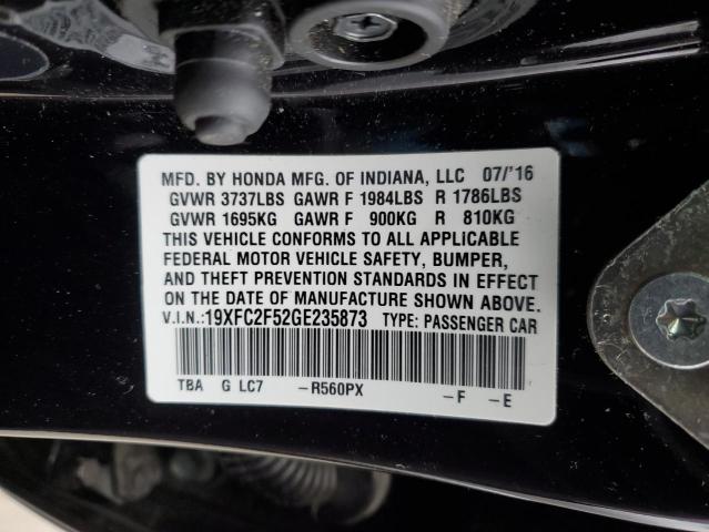 19XFC2F52GE235873 - 2016 HONDA CIVIC LX BLACK photo 12