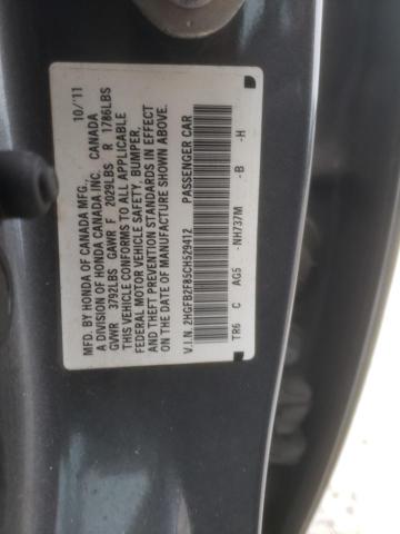 2HGFB2F85CH529412 - 2012 HONDA CIVIC EX GRAY photo 12