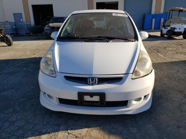 JHMGD37617S047856 - 2007 HONDA FIT S WHITE photo 5