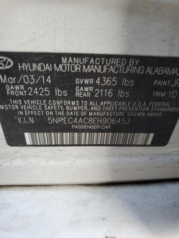 5NPEC4AC8EH906453 - 2014 HYUNDAI SONATA SE WHITE photo 13