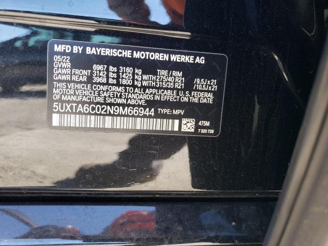 5UXTA6C02N9M66944 - 2022 BMW X5 XDRIVE45E BLACK photo 13
