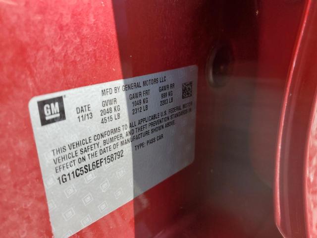 1G11C5SL6EF158792 - 2014 CHEVROLET MALIBU 1LT MAROON photo 12