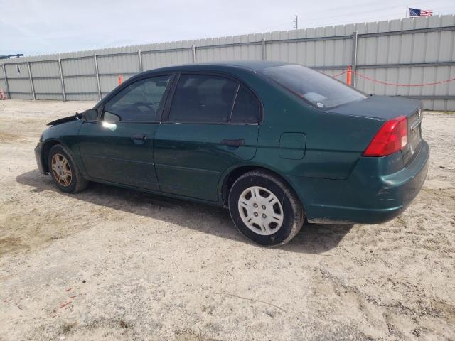 2HGES16551H610077 - 2001 HONDA CIVIC LX GREEN photo 2