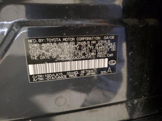 JTHBJ46G682245725 - 2008 LEXUS ES 350 CHARCOAL photo 12