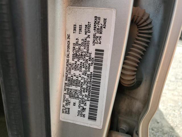 5TEGN92N51Z849894 - 2001 TOYOTA TACOMA DOUBLE CAB PRERUNNER SILVER photo 12