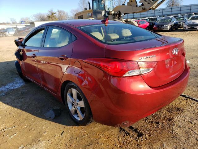 5NPDH4AE5DH302520 - 2013 HYUNDAI ELANTRA GLS RED photo 2