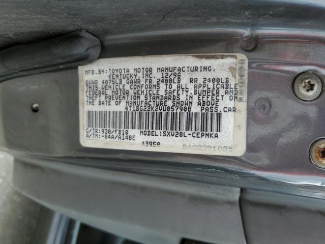 4T1BG22K2VU057908 - 1997 TOYOTA CAMRY CE GRAY photo 12