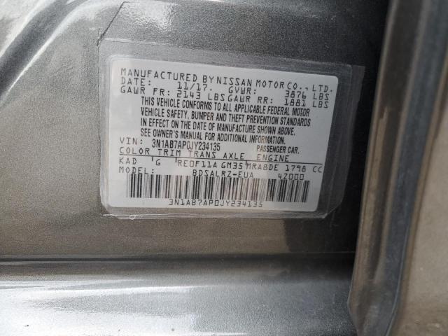 3N1AB7AP0JY234135 - 2018 NISSAN SENTRA S SILVER photo 12