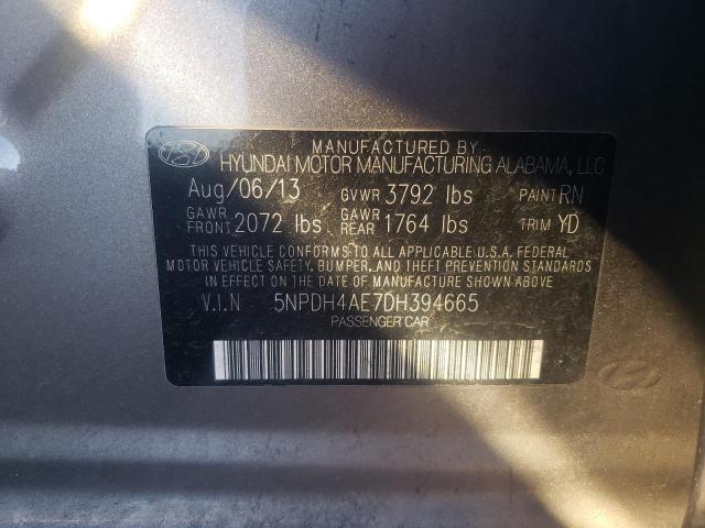 5NPDH4AE7DH394665 - 2013 HYUNDAI ELANTRA GLS GOLD photo 12