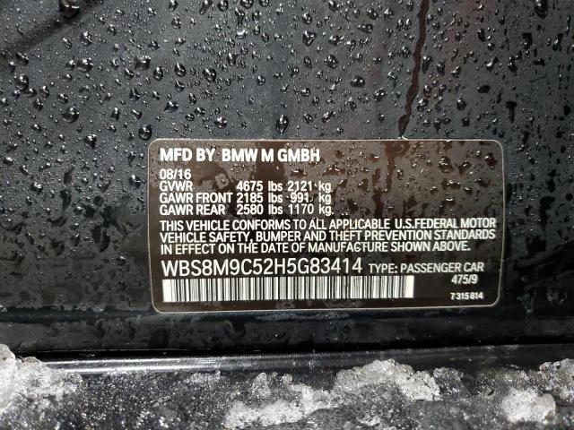 WBS8M9C52H5G83414 - 2017 BMW M3 BLACK photo 12