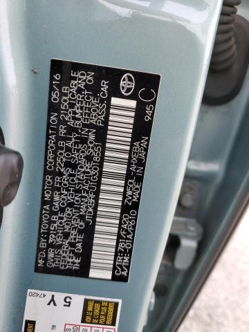 JTDKBRFU1G3018551 - 2016 TOYOTA PRIUS TEAL photo 12