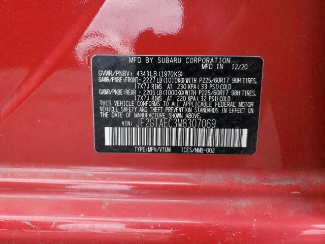 JF2GTAEC3M8307069 - 2021 SUBARU CROSSTREK PREMIUM 红色 照片 13