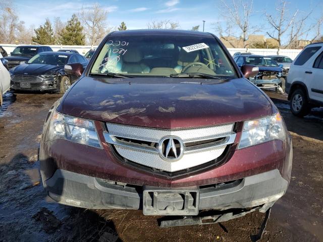 2HNYD28378H503432 - 2008 ACURA MDX TECHNOLOGY MAROON photo 5