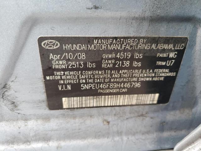 5NPEU46F89H446796 - 2009 HYUNDAI SONATA SE TURQUOISE photo 12