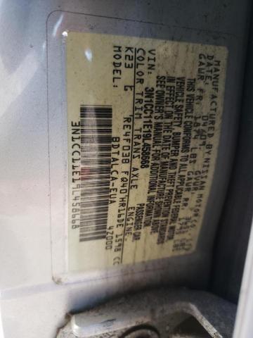 3N1CC11E19L458668 - 2009 NISSAN VERSA S SILVER photo 12