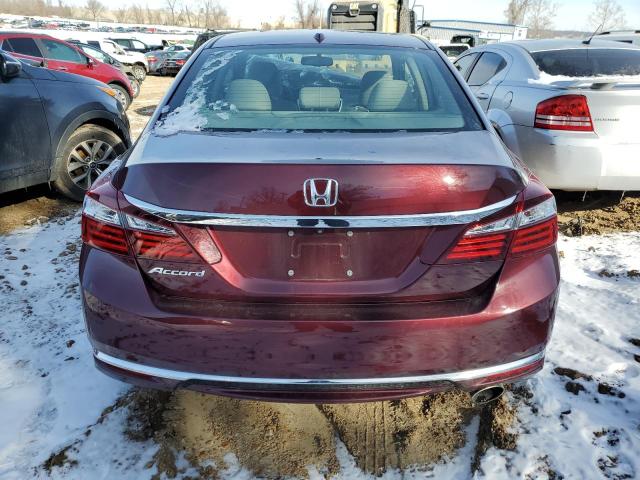 1HGCR2F87GA146123 - 2016 HONDA ACCORD EXL BURGUNDY photo 6