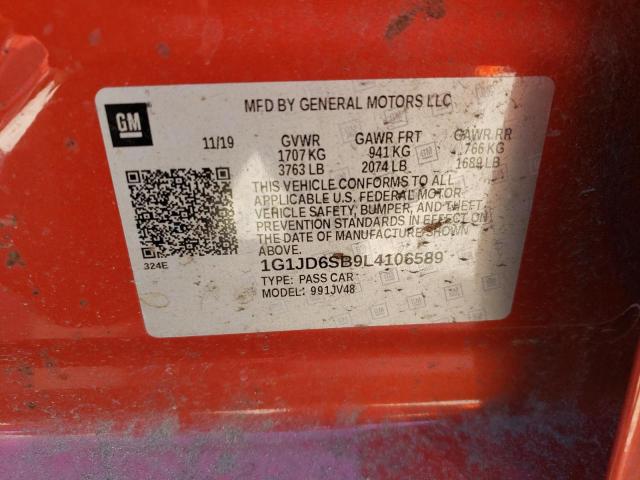 1G1JD6SB9L4106589 - 2020 CHEVROLET SONIC LT ORANGE photo 12