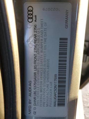 WAUJGAFC5DN117599 - 2013 AUDI A6 PRESTIGE GRAY photo 13