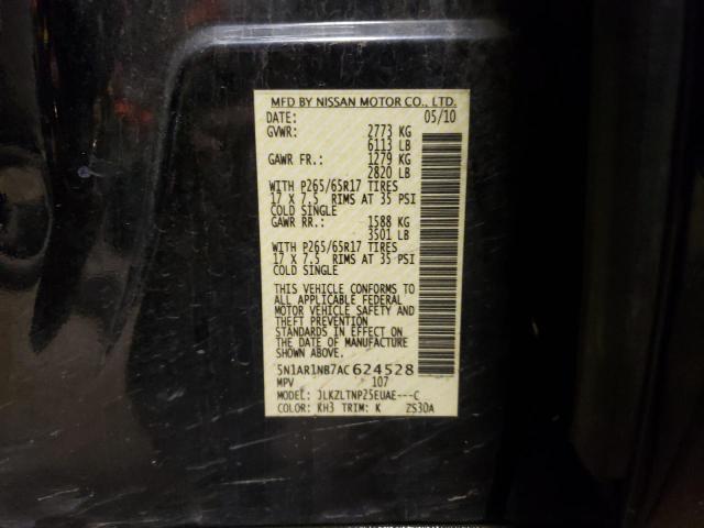 5N1AR1NB7AC624528 - 2010 NISSAN PATHFINDER S 黑色 照片 13